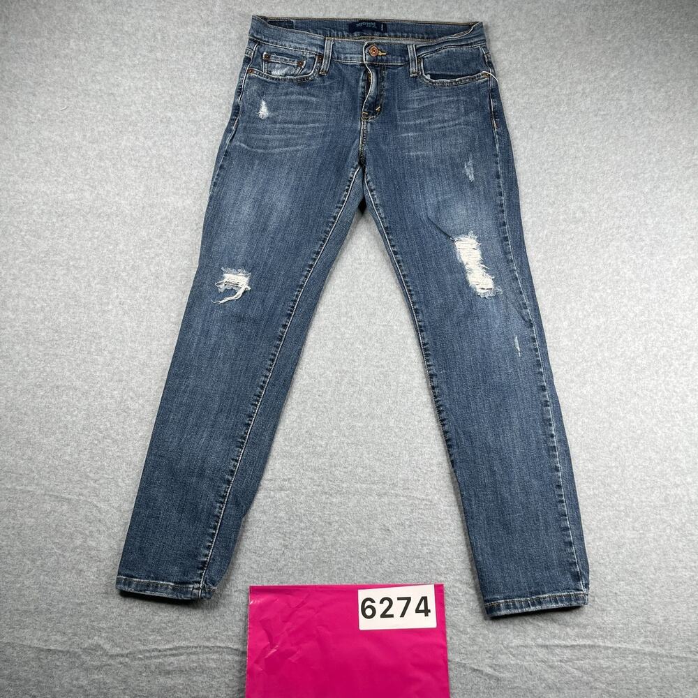 Levis Boyfriend 513 Denim Jeans Womens Size 5 Medium Blue Distressed